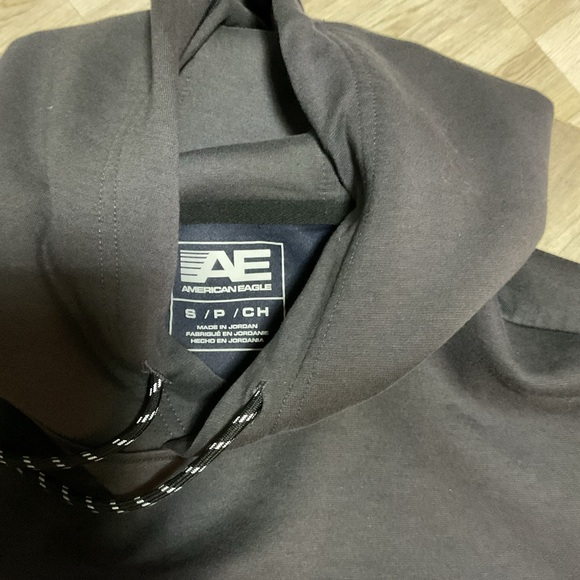 American Eagle Outfitters Black Pullover Hoodie with Logo - Picture 3 of 6